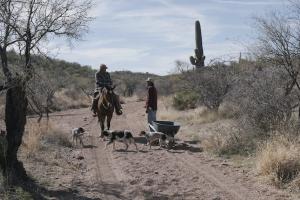 Raymond Valenzuela runs into Sylvester, another member of the O'odham community in Sonora, while on a run to collect firewood.