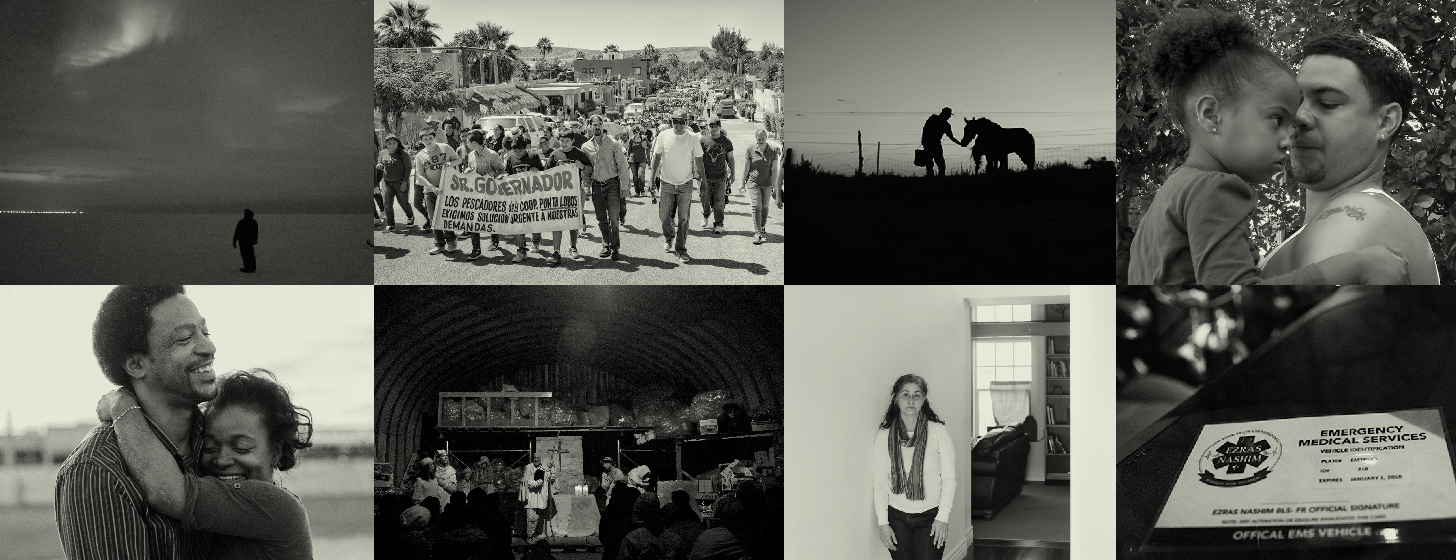 Collage of film stills from previous Pare Lorentz Grant Recipients